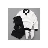 tiggir moda Polo Yaka Triko Sweat ve Jogger Pantolon 2'li Kombin