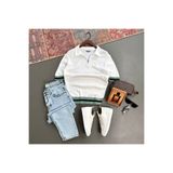 tiggir moda Polo Yaka Triko Tişört ve Kot Pantolon 2'li Kombin