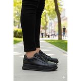 Tiggo Sneaker Yüksek Tabanlı Ortapedik Yumuşak Rahat Spor Ayakkabı - Siyah