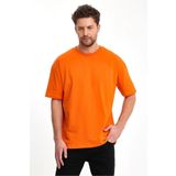 Tight Lady %100 Organik Pamuk Erkek Düz Turuncu Tişört Regular Fit / Normal Kesim Oranj