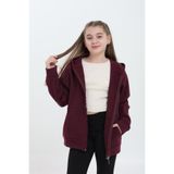 Tight Lady %100 Organik Pamuk Kız Çocuk, 3 iplik içi Polarlı,Kapüşonlu,Fermuarlı,Kanguru Cepli Sweatshirt Hırka