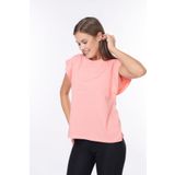 Tight Lady %100 Pamuk Kadın Yavruağzı Rengi Vatka Görünümlü Koltuk Altı Parçalı Yarasa Bisiklet Yaka Tişört