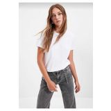Tight Lady %100 Pamuk süper kalite kadın tişört düz renk Beyaz bisiklet yaka organik pamuk penye t-shirt