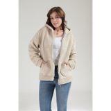 Tight Lady Kalın Dokulu Welsoft Kışlık Kangru Cep Kapüşonlu Fermuarlı Sweatshirt Hırka