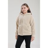 Tight Lady Kız Çocuk Peluş Kalın Dokulu Welsoft Kışlık Kangru Cep Kapüşonlu Fermuarlı Sweatshirt Hırka