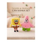 TIGOES Sünger Bob ve Patrick Peluş Oyuncak Seti - 2'li Kanka Paketi