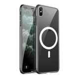 Tigowos iPhone X/XS için MagSafe Kablosuz Şarjlı Şeffaf Manyetik Telefon Kılıfı iPhone X/XS için Sarıya Dayanıklı Koruyucu Kılıf (5,8 inç)