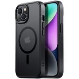 Tigowos Manyetik Koruyucu iPhone 14 Kılıf ve iPhone 13 Kılıfı için Tasarlanmıştır [10FT Dereceli Düşme Testi ve MagSafe ile Uyumlu] iPhone 13/14 Telefon Kılıfı (6,1 inç), Siyah için İnce Şeffaf Mat