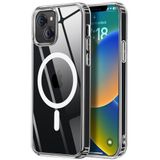 Tigowos Manyetik Koruyucu iPhone 14 Kılıfı ve iPhone 13 Kılıfı için Tasarlanmıştır [10FT Dereceli Düşme Testi ve MagSafe ile Uyumlu] iPhone 13/14 Telefon Kılıfı (6,1 inç), Şeffaf