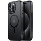 Tigowos Telefon 15 Pro Max Telefon Kılıfı ile Uyumlu MagSafe 10FT Düşmeye Dayanıklı Mat Cilt Hissetme Arka Kapak Alüminyum Alaşımlı Anahtarlar Telefon 15 Pro Max Kasa, Siyah