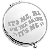 TIIMG Eşi Gelin Hediyesi Eşi Gelin Partisi Hediyesi It's Me Hi I'm The Bride It's Me Compact Mirror for Women (I'm The Bride)