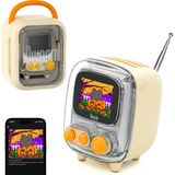 Tiivoo-2 Fm Radyo Bluetooth Hoparlör Çalar Saatli, Art Retro Mini Küçük Sevimli Kablosuz Hoparlör, Dekor Parti Ofis Ev Masası Yatak Odası Mutfak Dış Mekan Için Uygun, Krem
