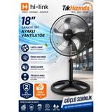 Tıkhızında Hi-Link Vantilatör 5 Metal Kanatlı Bakır Sargılı Motor 18" Sanayi Tipi - 80W - Siyah
