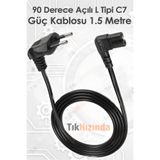 TıkHızında L Tipi Açılı Kablo C7 - 90 Derece Açılı 1.5 Metre Tv, Teyp, Işıldak, PS5, PS4, PS3, Güç Kablosu