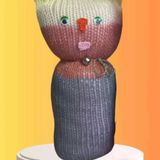 Tıkırık Örgü Yastık Uyku Oyun Arkadaşı Gümüş - 35 Cm