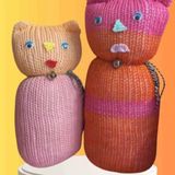 Tıkırık Örgü Yastık Uyku Oyun Arkadaşı Şeker&Fıstık - 35 Cm-45 Cm