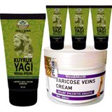 Tiklad Ibn-I Sina 3 Adet Kuyruk Yağı Dindirici Krem Kas Sırt Bel El Ayak Kullanım 50 ml + Varıcose Veins Cream West Mont Varıslere Krem - Renkli