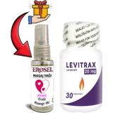 Tiklad Levitrax Erkeklerin Performansına Özel 30LU Kapsüller + Erosel Erotikmasaj Yağı Hediye - Paket