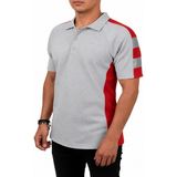 Tikpaket Polo Yaka Kırmızı Gri Çift Renk Iş Tişört - 2XL - Gri - Kırmızı