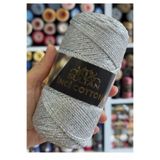 TıkTık AL Gümüş Renk Simli Koton Makrome İp Çanta ve Hobi Örgü İpi Cotton 200gr