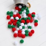 TıkTık AL Renkli Yılbaşı Peluş Ponpon 100 Adet 2 cm Çapında