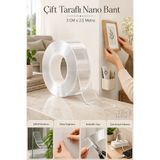 Tilbe Home 2 Metre Çift Taraflı Nano Bant Teknolojili Süper Güçlü Band Duvar Çerçeve Taşıyıcı Bant 3CMX2.5M