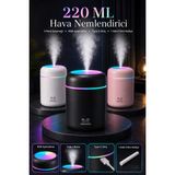 Tilbe Home 220ML LED Işıklı USB Ultrasonik Hava Nemlendirici Buhar Makinesi ve Kokulu Aroma H2O Difüzör Cihazı - Renkli