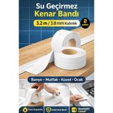 Tilbe Home 2li Su Geçirmez Kenar Bandı Banyo Küvet Mutfak Lavabo Ocak Kenarı Sızdırmaz Tamir Bandı 3.2mt 3.8mm