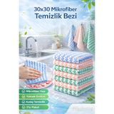 Tilbe Home 3 Adet Mikrofiber Temizlik Bezi Mercan Kadife Mutfak Pratik Eko Bulaşık Havlusu 30x30 cm