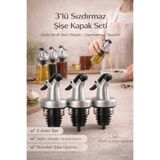 Tilbe Home 3lü Sızdırmaz Yağdanlık Şişe Başlığı Ucu Yağlık Sirkelik Sosluk Tıpası Damlatmaz Şişe Tapası Seti