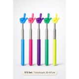 Tilbe Home 5 Adet Portatif Uzayabilir Sevimli Parmak Öğretmen İşaret Tahta Çubuğu Teleskopik Çubuk 20cm 67cm