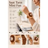 Tilbe Home Ayıcık Usb Şarjlı Mini Fan 3 Hızlı Bilekli Saat Tarzı Masaüstü Taşınabilir Soğutucu El Vantilatörü