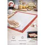 Tilbe Home Fırın Matı Silikon Yanmaz Yapışmaz Kendinden Yağlı Fırın Pişirme Kağıdı Hamur Açma Matı 40x30