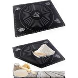Tilbe Home Hamur Matı Hamur Açma Silikon Yoğurma Mat Silpat Siyah Pasta Fırın Altlığı Çok Amaçlı Silikon Mat - Orta Boy