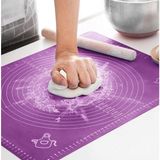 Tilbe Home Hamur Matı Silikonlu Ölçü Kılavuzlu Çok Amaçlı Pasta Hamur Fırın Altlığı Mor Renkli Orta Boy