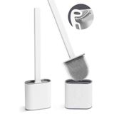 Tilbe Home Plüton Design Tuvalet Fırçası Beyaz Klozet Fırçası Esnek Bükülebilir Silikon Küvet Temizleme Fırça