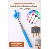 Tilbe Home Portatif Uzayabilir Parmak Şeklinde Sevimli Öğretmen İşaret Tahta Çubuğu Teleskopik Çubuk 20cm 67cm