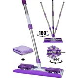 Tilbe Home Sihirli Teleskobik Mop Yedek Bez Hediyeli Yer Mopu Fayans Duvar Yüzey Temizlik Mikrofiber Paspas - Renkli - Standart