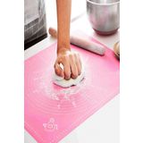 Tilbe Home Silikon Hamur Matı Hamur Açma Pasta Fırın Altlığı Matı Ölçülü Hamur Yoğurma Pudra Orta Boy 50x40