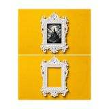 Tilekey Seramik Beyaz Gotik Barok Çerçeve - 1 ADET - Vintage Ornate Duvar Çerçevesi - Dekoratif Boş Resim Çerçevesi