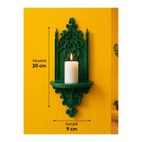Tilekey Seramik Gotik Katedral Duvar Şamdanlığı | Dekoratif Mumluk | Duvara Monte Gotik Duvar Dekoru | 20x9 cm