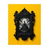 Tilekey Seramik Siyah Gotik Barok Çerçeve - Vintage Ornate Duvar Çerçevesi - Dekoratif Boş Resim Çerçevesi