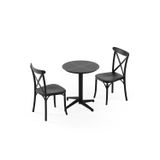 Tilia 2 Kişilik Polipropilen Masa Takımı Siyah (Tilia Moon Katlanır Masa Ø60 cm + Capri Sandalye) - Bahçe, Balkon, Teras, Veranda, Havuz Başı, Dış Mekan, Kafe, Restoran