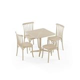 Tilia 4 Kişilik Polipropilen Bahçe, Balkon, Kafe Masa Takımı Bej (Moon Katlanır Masa 80x80 Cm + Gozo Sandalye) Çok Renkli