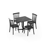 Tilia 4 Kişilik Polipropilen Bahçe, Balkon, Kafe Masa Takımı Siyah (Moon Katlanır Masa 80x80 Cm + Gozo Sandalye)