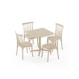 Tilia 4 Kişilik Polipropilen Bahçe, Balkon, Kafe, Restoran, Dış Mekan Masa Takımı Bej (Moon Katlanır Masa 80X80 cm + Gozo Sandalye)