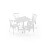 Tilia 4 Kişilik Polipropilen Bahçe, Balkon, Kafe, Restoran, Dış Mekan Masa Takımı Süt Beyaz (Moon Katlanır Masa 80X80 cm + Gozo Sandalye)
