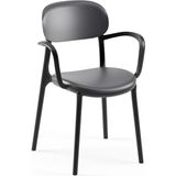 Tilia Ali Polipropilen Kollu Sandalye Siyah Antrasit - Bahçe, Balkon, Dış Mekan, Kafe, Restoran İçin