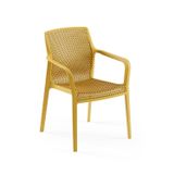 Tilia Briza Polipropilen Kollu Sandalye - Bahçe, Balkon, Dış Mekan, Kafe, Restoran İçin, İstiflenebilir, Hardal
