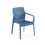 Tilia Briza Polipropilen Kollu Sandalye - Bahçe, Balkon, Dış Mekan, Kafe, Restoran İçin, İstiflenebilir, Saks Mavi